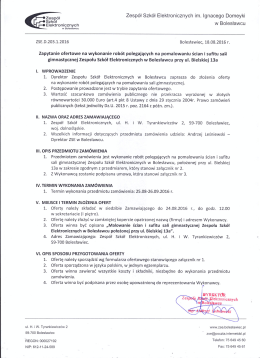 Zaproszenie - Zesp&oacute;ł Szk&oacute;ł Elektronicznych im Ignacego Domeyki w