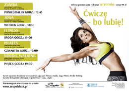 czwartek godz.: 19:00 poniedziałek godz.: 19:45 środa godz.: 19:00