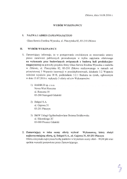 Wybór wykonawcy na wykonanie prac budowlanych - Glass