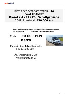 Bitte nach Standort fragen: 14 Ford TRANSIT Diesel 2.4 / 115 PS