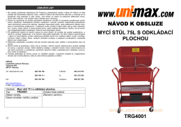 návod k obsluze mycí stůl 75l s odkládací plochou trg4001 - UNi-MAX