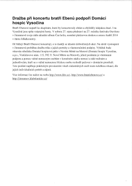 Page 1 Dražba při koncertu bratří Ebenů podpoří Domácí hospic