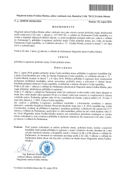 Rozhodnut&iacute; o odm&iacute;tnut&iacute; přihl&aacute;&scaron;ky k registraci - Pir&aacute;ti - Fr&yacute;dek
