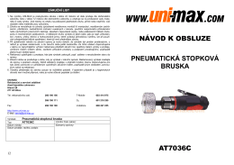 návod k obsluze pneumatická stopková bruska at7036c - UNi-MAX