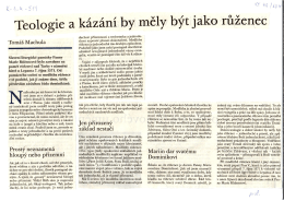 Teologie a kázání by měly být jako růženec