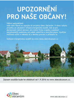 Upozornění pro naše občany