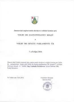 VOLBY - jmenov&aacute;n&iacute; zapisovatele