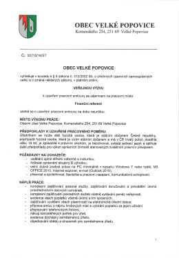 Výběrové řízení - finanční referent