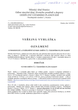Veřejná vyhláška - e.č. 368/2016