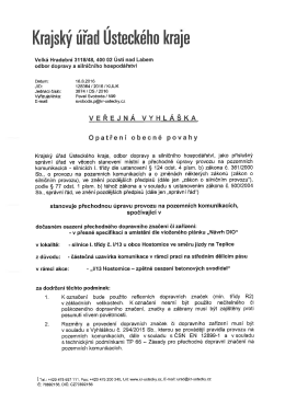 stanoven&iacute; přechodn&eacute; &uacute;pravy provozu na pozemn&iacute;ch komunikac&iacute;ch