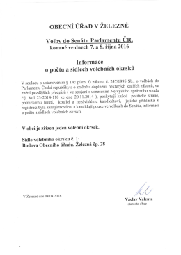 Informace o počtu a sídlech