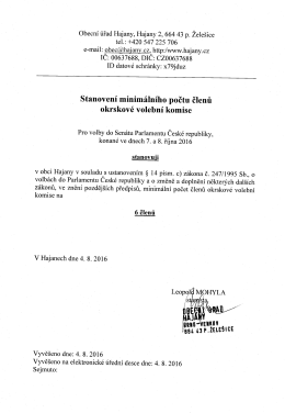 Stanovení počtu členů OVK do Senátu