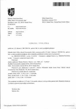 867/16 - Městsk&yacute; &uacute;řad, Kutn&aacute; Hora