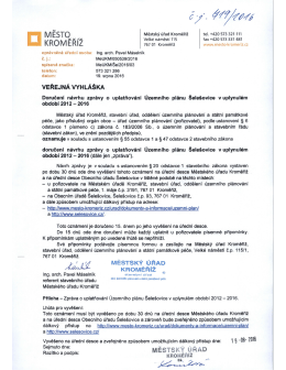 veřejná vyhláška, doručení návrhu zprávy o uplatňování