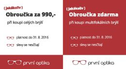 První Optika – obroučky zdarma nebo za 990