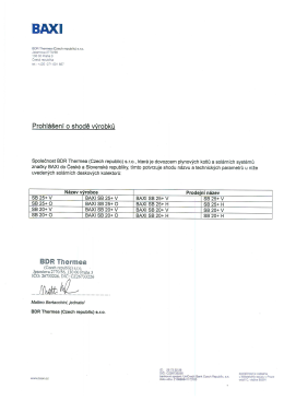 Page 1 BAX BDR Thermea (Czech republic) s.r.o. Jeseniova 277 C