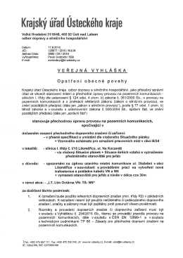 stanoven&iacute; přechodn&eacute; &uacute;pravy provozu na pozemn&iacute;ch komunikac&iacute;ch