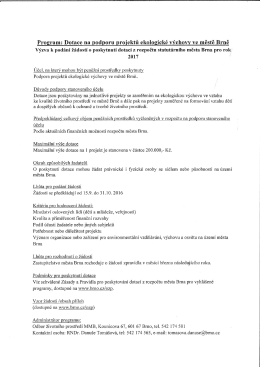 Page 1 Program: Dotace na podporu projektů ekologické výchovy