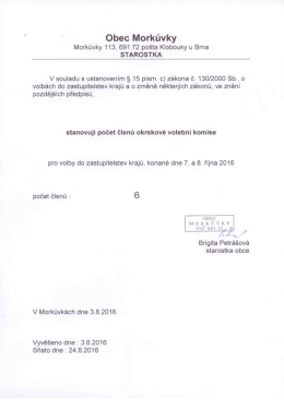 Stanoven&iacute; počtu členů OVK