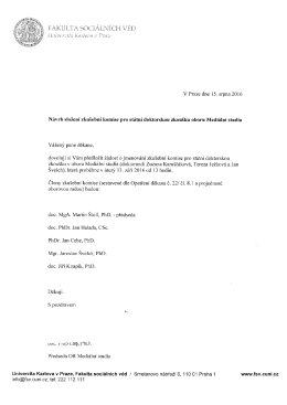 komise 13.9.2016 - Fakulta sociálních věd