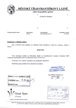 16/138-Oznámení MěÚ Františkovy Lázně o vyhlášení nálezu