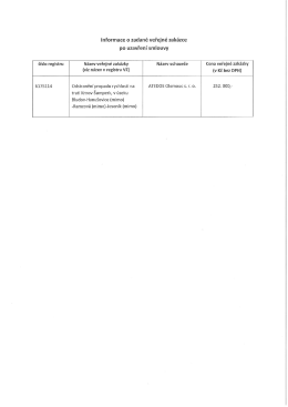 Page 1 Informace o zadané veřejné zakázce po uzavření smlouvy