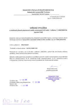16707 Veřejná vyhláška (V-5951/2016-610)