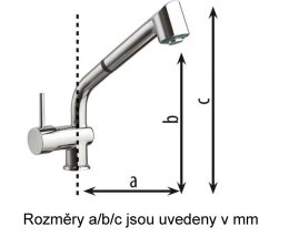 Rozměry dřezové stojánkové baterie - KOUPELNY