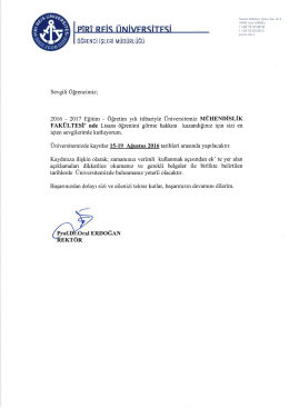 mühendislik fakültesi kayıt hususları