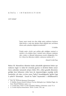 Osmanl  lar`  n III. Selim D  neminde Eski D