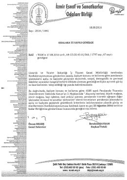 2016/55 - Perakende Ticaretin D&uuml;zenlenmesi