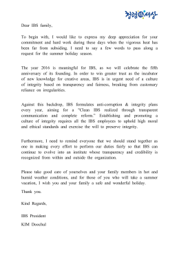 IBS President Message of Integrity(원장님의 청렴메시지).hwp