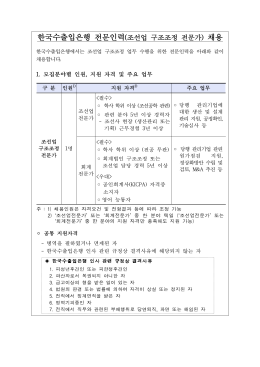 한국수출입은행 전문인력(조선업 구조조정 전문가) 채용