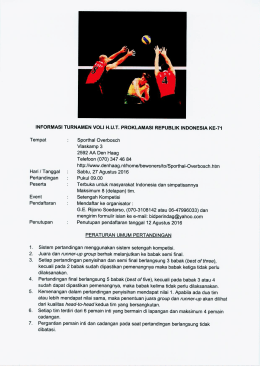 Page 1 INFORMASI TURNAMEN VOLI H.U.T. PROKLAMASI