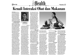 Kenali Interaksi Obat dan Makanan Edisi