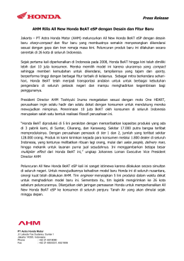 Press Release AHM Rilis All New Honda BeAT eSP