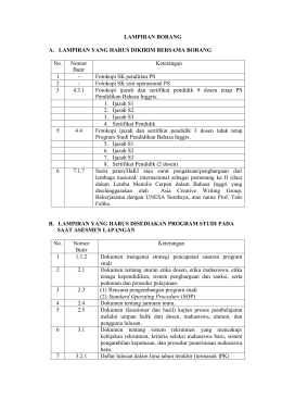 DAFTAR LAMPIRAN BORANG