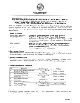 Pengumuman Pekerjaan Pengecatan Kapal 48 M