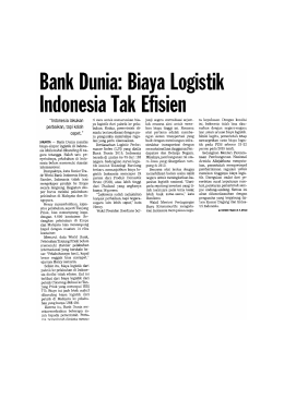 201111141115190.Bank Dunia Biaya Logistik Indonesia Tak