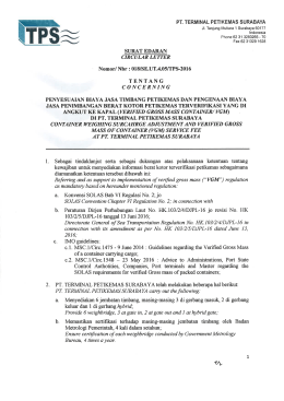 (VGM) service fee - Terminal Petikemas Surabaya