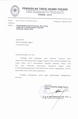 Page 1 Nomor Perihal PENGADILAN TINGGI AGAMA PADANG Jl