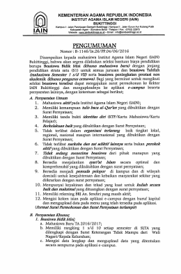 Beasiswa - (IAIN) Bukittinggi