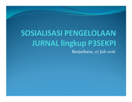 Sosialisasi Pengelolaan Jurnal Lingkup P3SEKPI