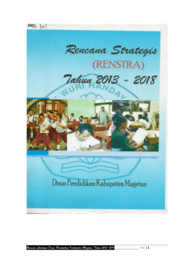 Rencana Strategis Dinas Pendidikan Kabupaten Magetan Tahun
