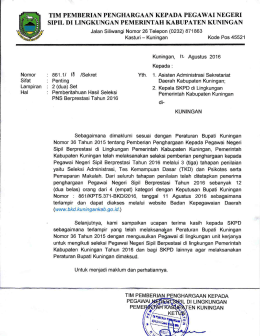 Pemberitahuan Hasil Seleksi
