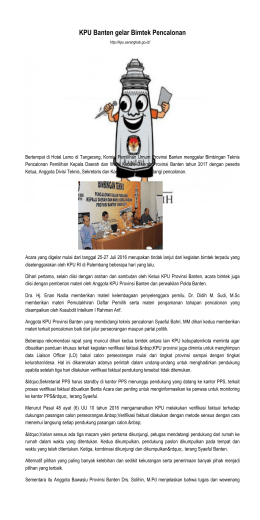 KPU Banten gelar Bimtek Pencalonan