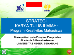 Strategi Karya Ilmiah - Universitas Negeri Semarang