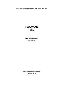 pedoman isbn - The International ISBN Agency
