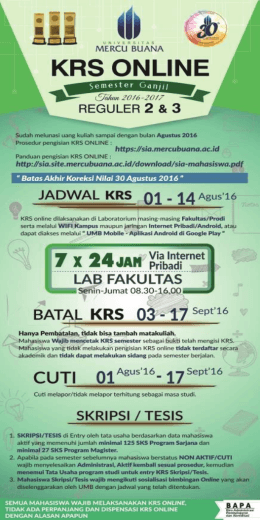 kalender akademik dan krs online