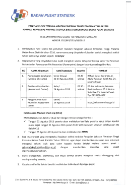 Pengumuman - Seleksi Terbuka Jabatan Pimpinan Tinggi